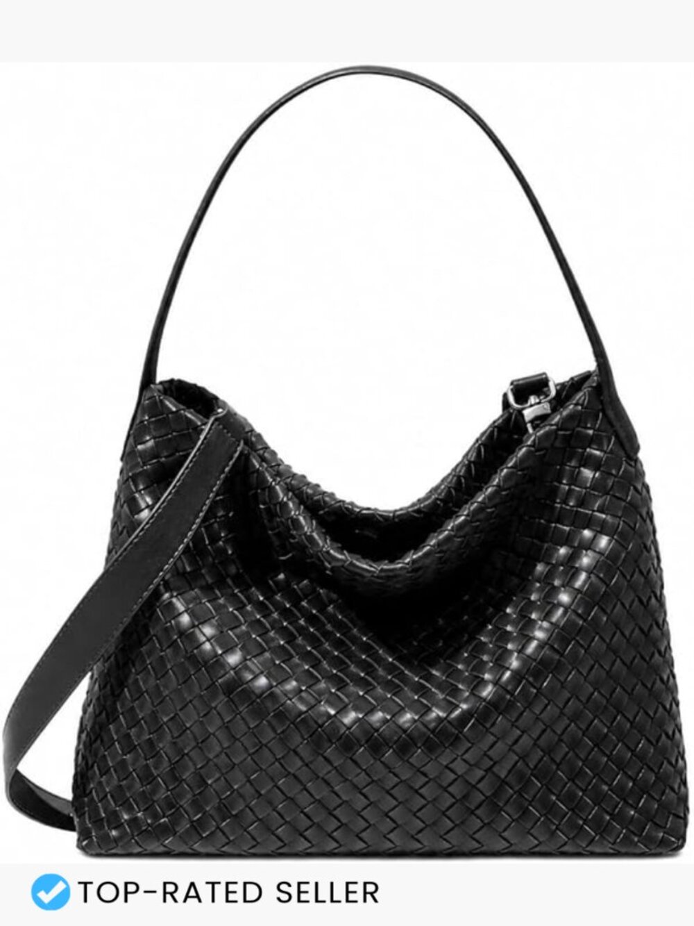 Faux Suede Woven Tote Bag Women Large Hobo Shoulder Purse Vegan Fashion